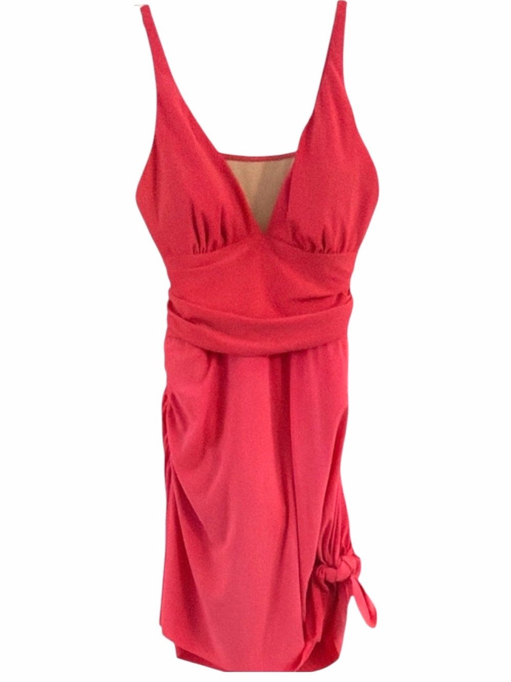 MAGICSUIT BY MIRACLESUIT Celine Swim Dress Coral Rose Plunge Size 10